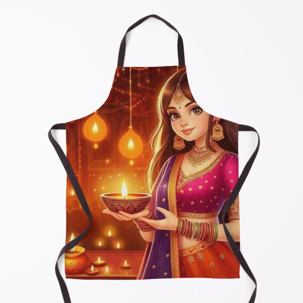 Item preview, Traditional Indian Girl Carrying Diya designed and sold by Mywaymylife.