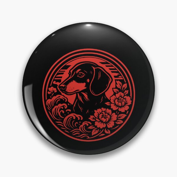 Item preview, Dachshund Floral Emblem | Red Crest Design | Doxie Art designed and sold by pick-o-print.