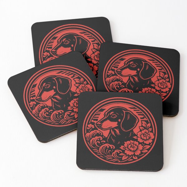 Item preview, Dachshund Floral Emblem | Red Crest Design | Doxie Art designed and sold by pick-o-print.