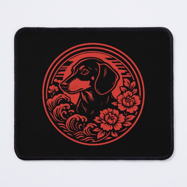 Item preview, Dachshund Floral Emblem | Red Crest Design | Doxie Art designed and sold by pick-o-print.