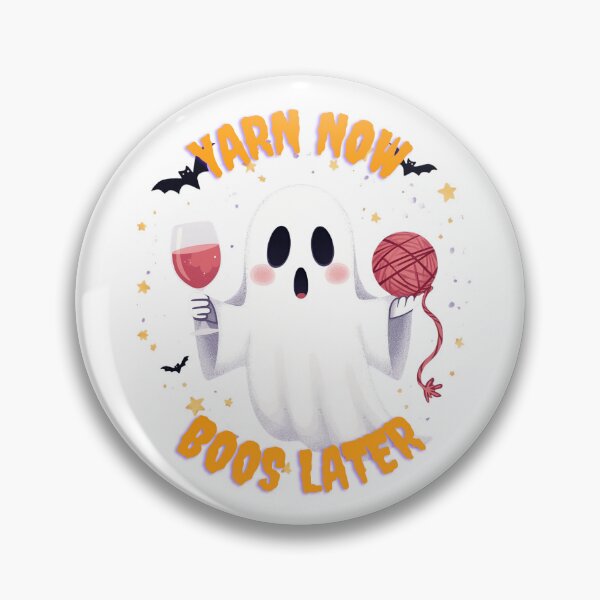 Artikelvorschau, "Jetzt Garn, später Buh-Rufe" Lustiges Geister-Halloween-Garnliebhaber-Design entworfen und verkauft von Grind-Stitch.