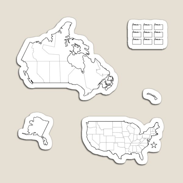 Item preview, Canada USA map separated license plate game designed and sold by MaxineMjoen.