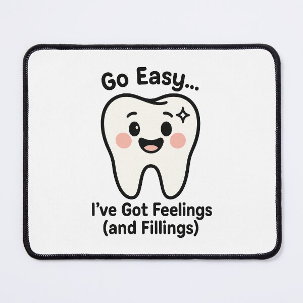 Item preview, Go Easy I've Got Feelings and Fillings Sticker – Cute Tooth Dentist Pun Design designed and sold by inkoutninja.