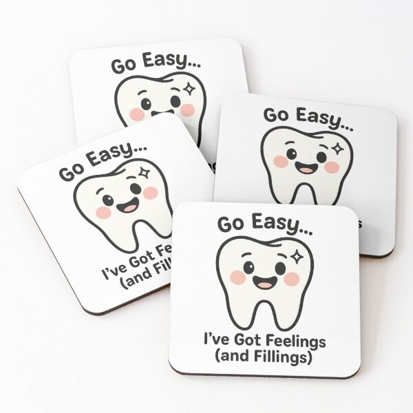 Item preview, Go Easy I've Got Feelings and Fillings Sticker – Cute Tooth Dentist Pun Design designed and sold by inkoutninja.