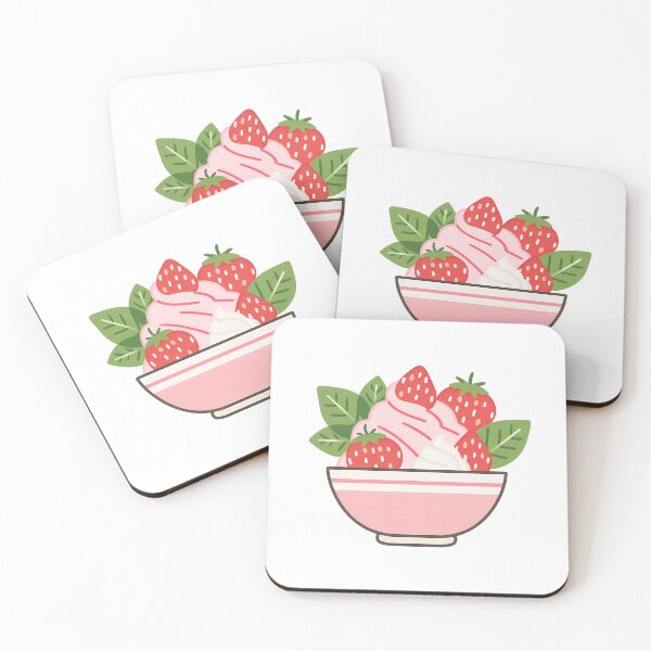 Item preview, Strawberry Bingsu – Korean Shaved Ice Dessert Illustration designed and sold by BobaBunny76.