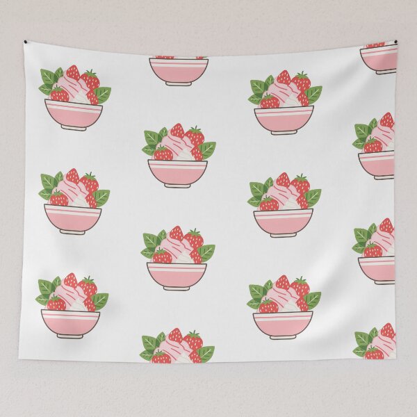 Item preview, Strawberry Bingsu – Korean Shaved Ice Dessert Illustration designed and sold by BobaBunny76.