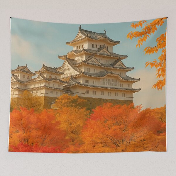 Item preview, Himeji Castle in Autumn, Hyogo Japan designed and sold by NihonKamonScape.
