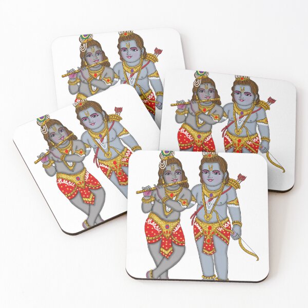 Item preview, Child Ram and Krishna Together Digital Painting | Hindu God Childhood Art | Divine Spiritual Wall Decor designed and sold by Harshit_Digital_Arts.