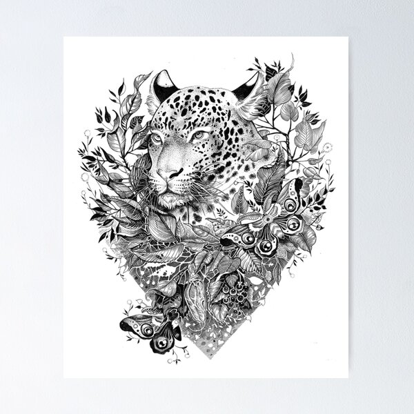 Item preview, Black And White Jungle Leopard designed and sold by LoyalJohnston.