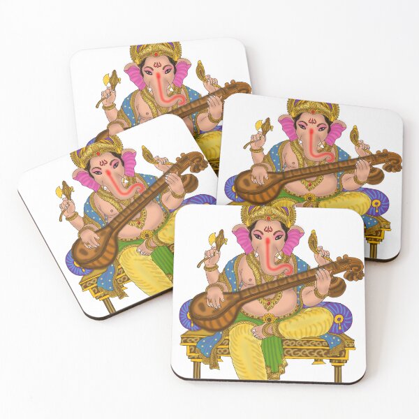 Item preview, Lord Ganesha Playing Veena Digital Painting | Musical Spiritual Artwork, Hindu Devotional Wall Art designed and sold by Harshit_Digital_Arts.