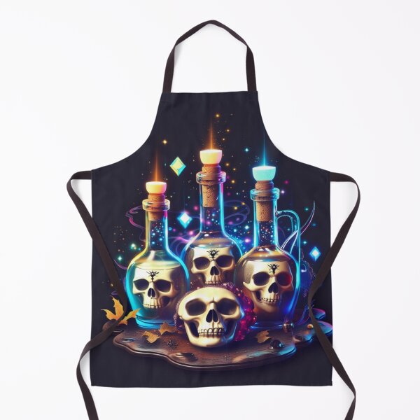 Item preview, Glowing Skull Potion Bottles | Mystical Halloween Elixirs | Witchcore Art designed and sold by Medeea Publishing.