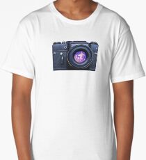 Old fashioned film camera with pink unicorn Long T-Shirt