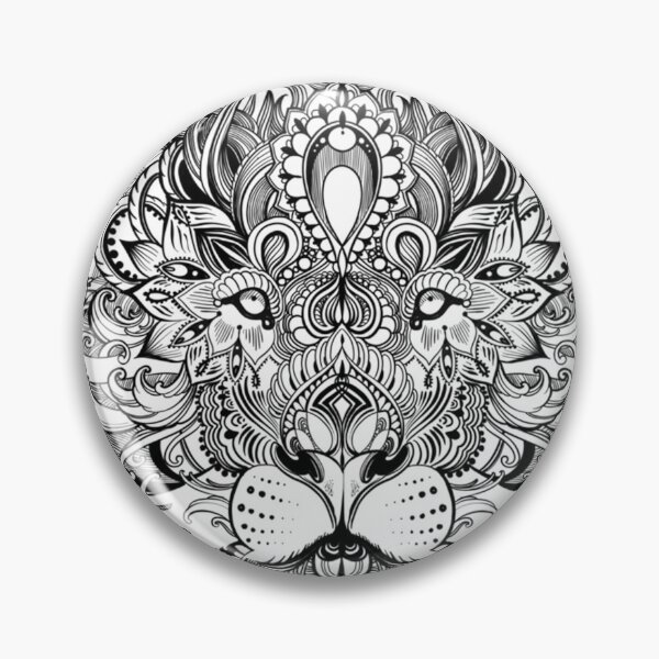 Item preview, Black And White Mandala Pattern Lion designed and sold by LoyalJohnston.