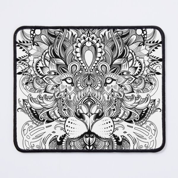 Item preview, Black And White Mandala Pattern Lion designed and sold by LoyalJohnston.