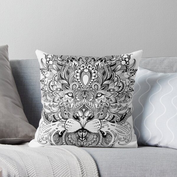 Item preview, Black And White Mandala Pattern Lion designed and sold by LoyalJohnston.