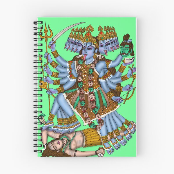 Item preview, Goddess Mahakali Digital Painting | 10 Face 10 Hands 10 Legs Divine Artwork | Kali Puja Navratri Diwali Wall Art designed and sold by Harshit_Digital_Arts.