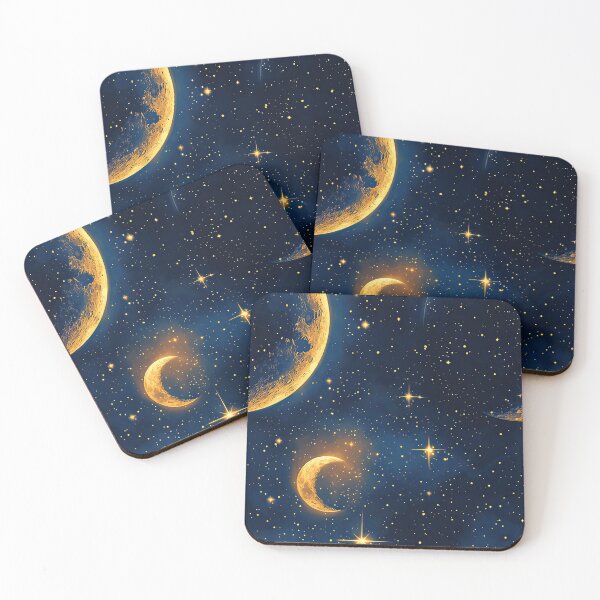 Item preview, Seamless Pattern of Stars and Moons in Night Sky designed and sold by MamaDong.