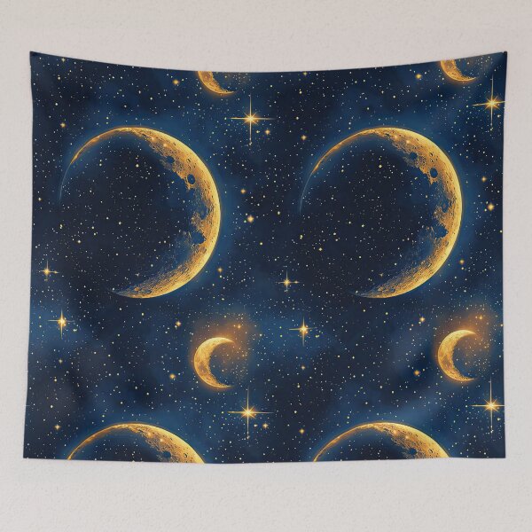 Item preview, Seamless Pattern of Stars and Moons in Night Sky designed and sold by MamaDong.
