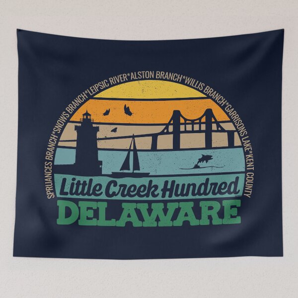 Item preview, Little Creek Hundred Delaware Retro Sunset Local Pride Logo  designed and sold by CRHPOD20.