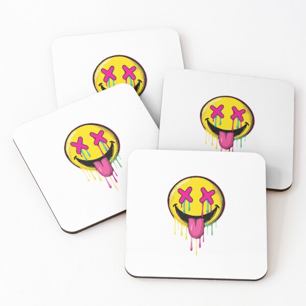 Item preview, Psychedelic Melting Smiley Face Pop Art with Neon Drips and Graffiti Vibes designed and sold by PixelVibe782.