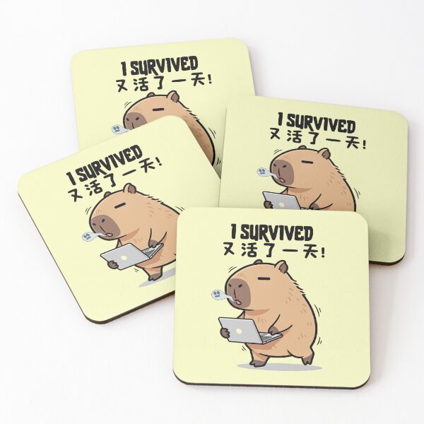 Item preview, I Survived Another Day - Capybara designed and sold by The magic  Yellow bus.
