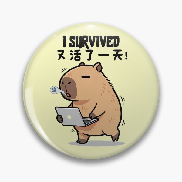 Item preview, I Survived Another Day - Capybara designed and sold by The magic  Yellow bus.