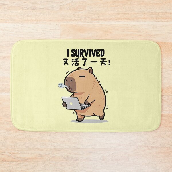 Item preview, I Survived Another Day - Capybara designed and sold by The magic  Yellow bus.