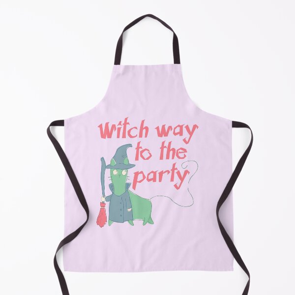 Item preview, Witch Way to the Party. Cute Anxious Cat in Witch Costume. Vintage Comic Cat designed and sold by cloverimprint.