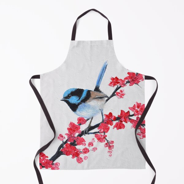 Item preview, Fairy wren on a Japanese cherry blossom branch designed and sold by MatsonArtDesign.