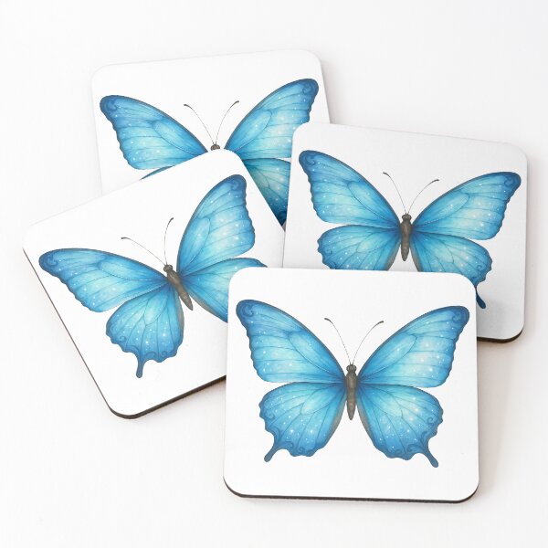 Item preview, Blue Morpho Butterfly – Elegant Watercolor Wings with Starry Details designed and sold by Zee's Whimsical Wonders.