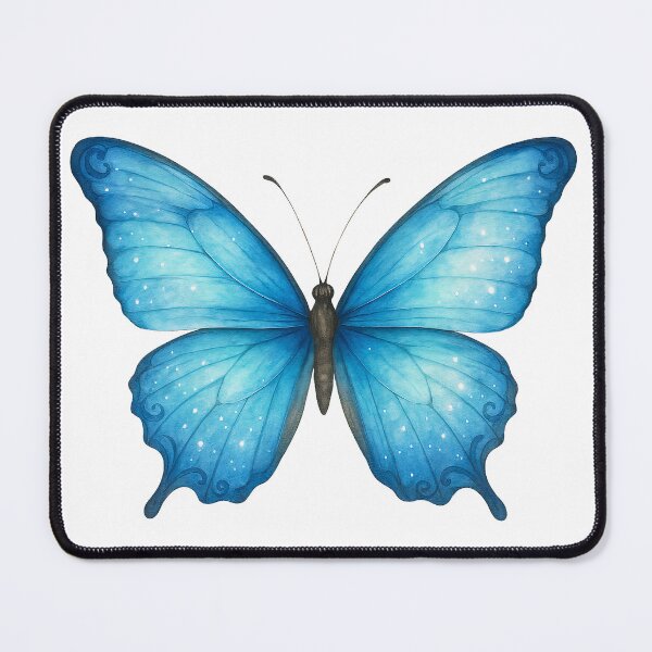 Item preview, Blue Morpho Butterfly – Elegant Watercolor Wings with Starry Details designed and sold by Zee's Whimsical Wonders.