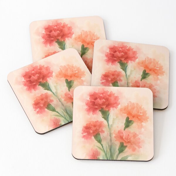 Artikelvorschau, Nelken-Aquarellmalerei – Elegantes florales botanisches Kunstdesign entworfen und verkauft von ChubbyGoong.