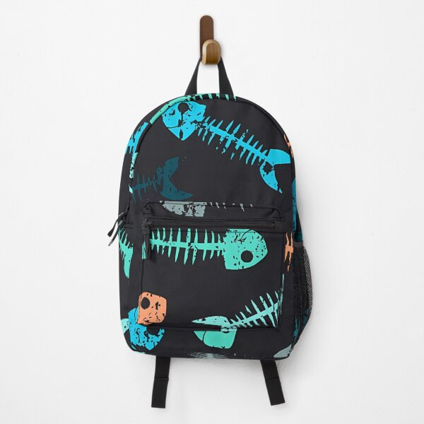 Item preview, Whimsical Colorful Fish Skeleton Pattern designed and sold by darkskinbender.