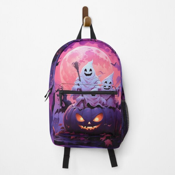 Item preview, Cute Ghosts on Pumpkin under Full Moon | Spooky Halloween Night designed and sold by KiraChie.
