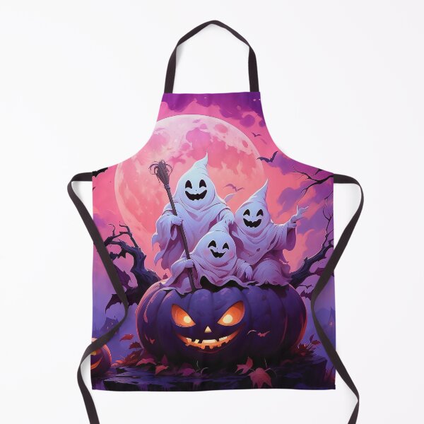 Item preview, Cute Ghosts on Pumpkin under Full Moon | Spooky Halloween Night designed and sold by KiraChie.