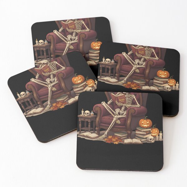 Item preview, Elegant Skeleton Wizard Reading Book  Cozy Gothic Halloween Design (1) designed and sold by peacoukeadykwss.