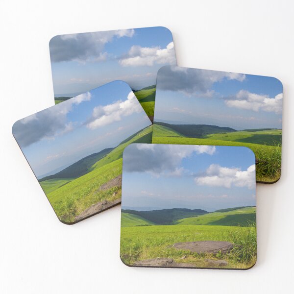 Item preview, Panoramic view of lush green highlands and rolling hills in Nagano Prefecture, Japan, under a dramatic summer sky. designed and sold by Pix4Japan.