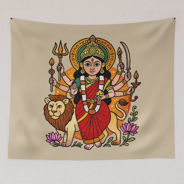 Item preview, Durga Puja - Goddess Durga designed and sold by Myra365Art.