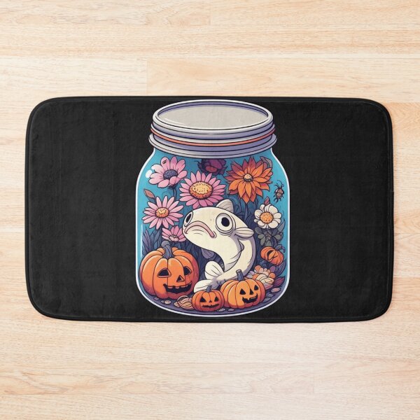 Item preview, Anime Catfish in Candy Jar – Funny Chibi Catfish with Flowers, Insects, and Halloween Pumpkins designed and sold by ColorSplash123.