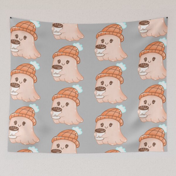 Item preview, Little ghost holding a coffee mug	 designed and sold by Suthicha.