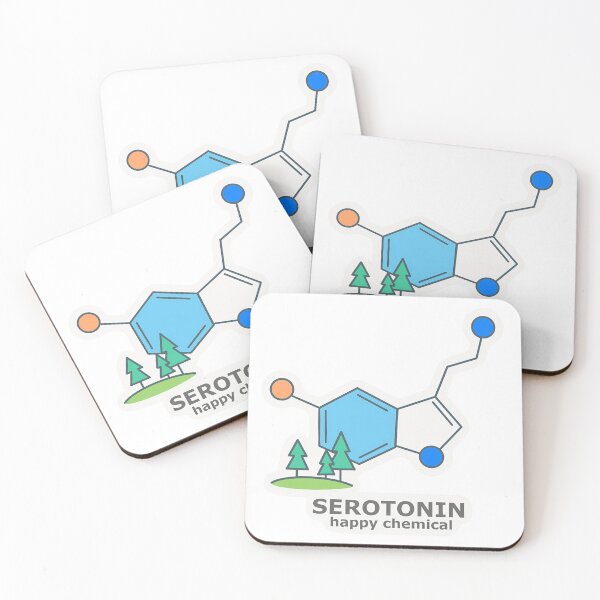 Item preview, Serotonin Molecule – Happy Chemical Minimalist Sticker designed and sold by Dark-eyed-Junco.
