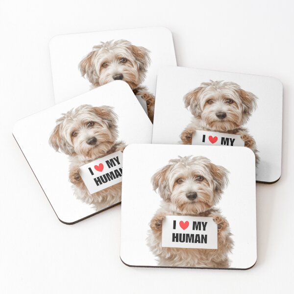 Item preview, Cute Dandie Dinmont Terrier dog with Signboard I love my Human  designed and sold by LazyOwlStore.