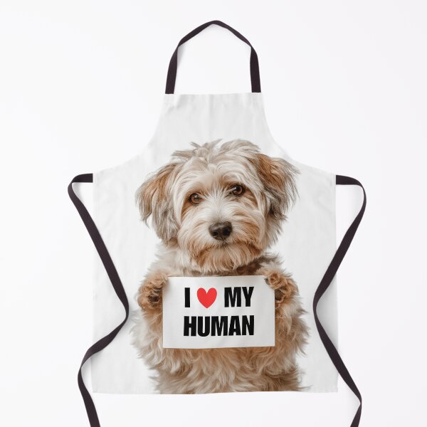 Item preview, Cute Dandie Dinmont Terrier dog with Signboard I love my Human designed and sold by LazyOwlStore.