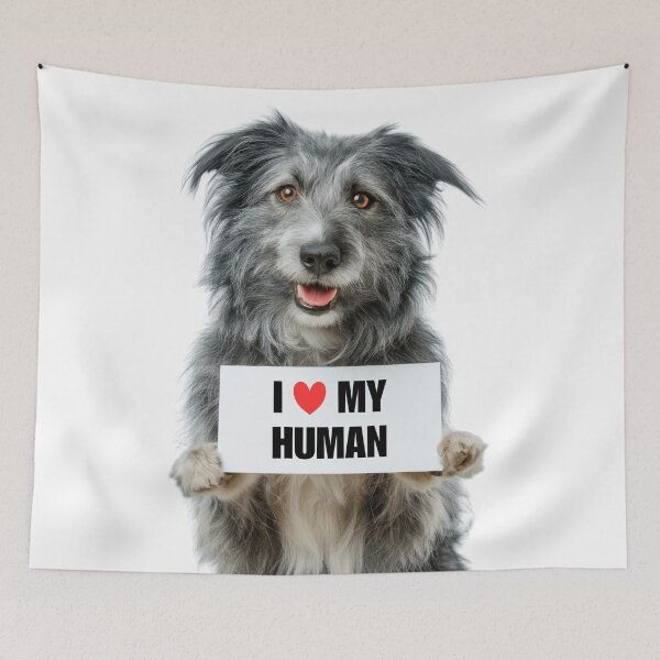 Item preview, Cute Pyrenean Shepherd dog with Signboard I love my Human  designed and sold by LazyOwlStore.