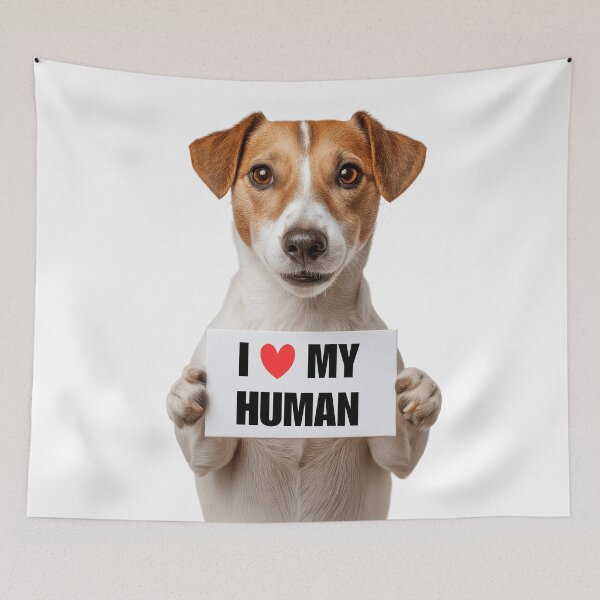 Item preview, Cute Harrier dog with Signboard I love my Human  designed and sold by LazyOwlStore.