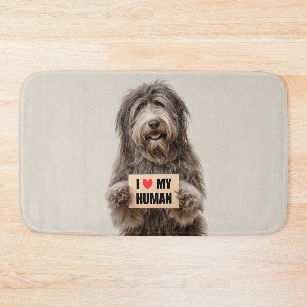Item preview, Cute Bergamasco Sheepdog with Signboard I love my Human  designed and sold by LazyOwlStore.