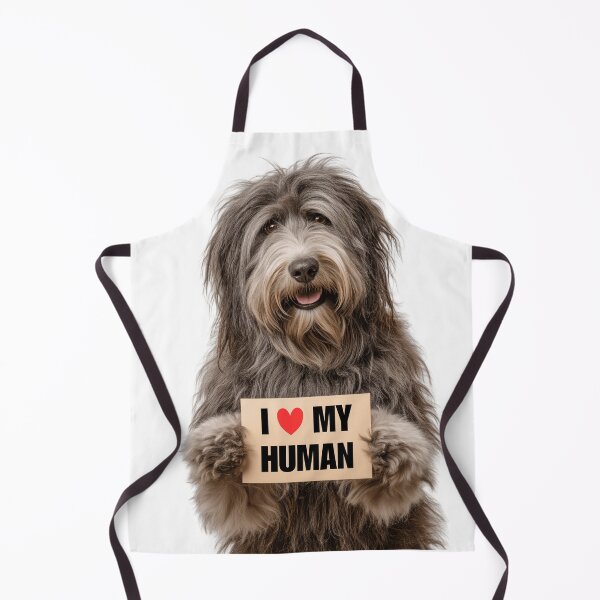 Item preview, Cute Bergamasco Sheepdog with Signboard I love my Human designed and sold by LazyOwlStore.