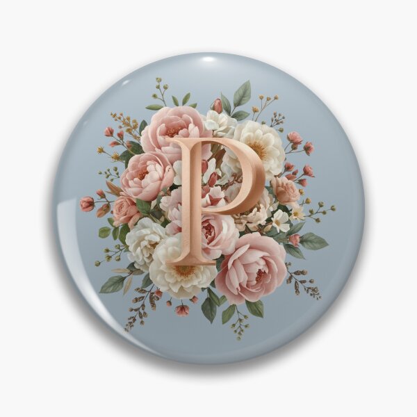 Item preview, Floral Monogram Letter P Wall Art – Elegant Gold Initial P with Roses & Peonies | Personalized Wedding Gift, Nursery Decor, Feminine Botanical Initial P Print designed and sold by AmenAlways.