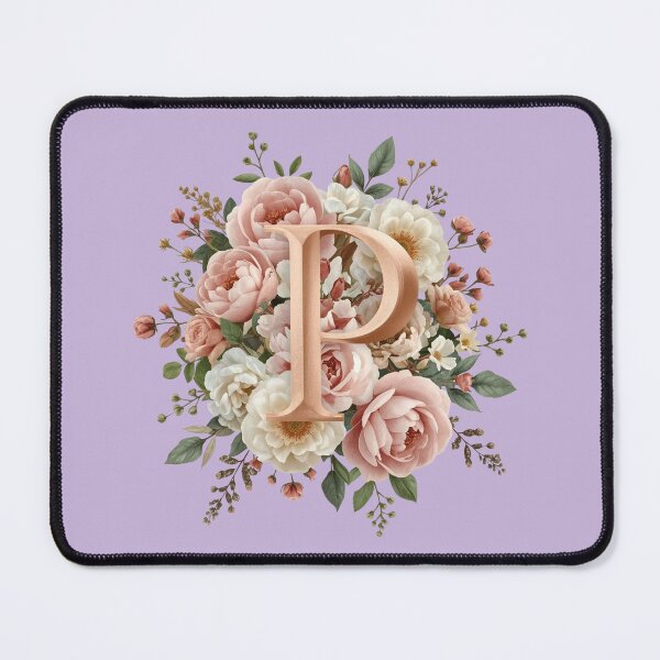 Item preview, Floral Monogram Letter P Wall Art – Elegant Gold Initial P with Roses & Peonies | Personalized Wedding Gift, Nursery Decor, Feminine Botanical Initial P Print designed and sold by AmenAlways.