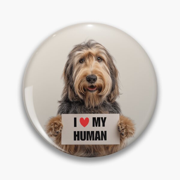 Item preview, Cute Otterhound dog with Signboard I love my Human  designed and sold by LazyOwlStore.